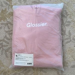 Brand new pink Glossier hoodie